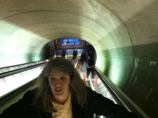 Destruction caused by graffiti: elevator at the construction site crane