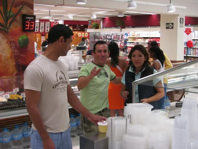 Two individuals make off with supermarket items from a pharmacy.