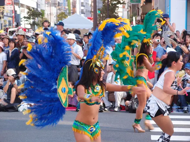 Protest against violence towards women in the city market, Dusseldorf, features a dance event