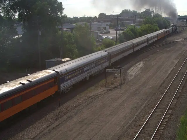 Train bound for Sylt halts due to another train's obstruction.